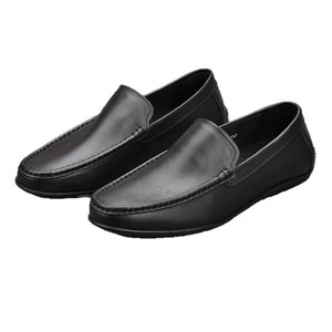 Mocassins en cuir véritable pour hommes, bout rond, à enfiler, respirants, chaussures décontractées de printemps - Product Image 5