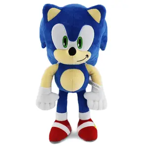 28cm boneka mewah Sonic gantungan kunci mainan kartun PP katun hitam Biru Bayangan landak lembut boneka liontin mainan hadiah ulang tahun anak