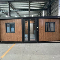 Casa Plegable Expandible de Doble Ala, Impermeable, Aislada, de Instalación Rápida, Oficina Modular Temporal para Proyectos de Construcción
