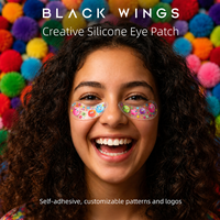 Patchs sous les yeux jetables en silicone minéral auto-adhésifs BLACKWINGS, naturels et doux, avec logo personnalisé pour cils