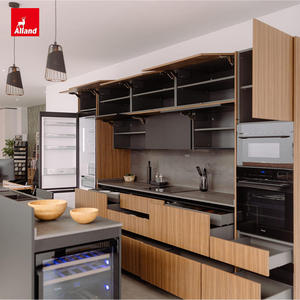 Alland Northern California Corners Cover Panneau de grain de bois foncé <span class=keywords><strong>Porte</strong></span> stratifiée <span class=keywords><strong>Placard</strong></span> Noyer Couleurs Idées Placage Armoire de cuisine - Product Image 2