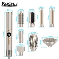 RUCHA Brosse Sèche-Cheveux 8-en-1 Volumisante à Ions Négatifs, Fer à Boucler et Brosse Soufflante à Air Chaud Haute Vitesse Multi-Styler
