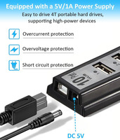Vente chaude longue bande USB 2.0 vers 10 en 1 répartiteur USB 480Mbps vitesse de transfert 10 ports USB Hub 2.0