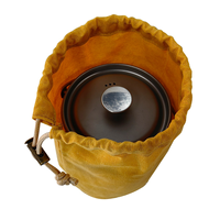 Sac à cordon en toile cirée personnalisé, imperméable, avec tasses en titane, accessoires de plein air, sac de rangement pour bushcraft
