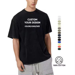 เสื้อยืดผู้ชายสไตล์อเมริกันสั่งทำขายส่ง คุณภาพสูง ทนทานต่อการใช้งาน ผลิตจากผ้าฝ้าย 100% เสื้อยืดโอเวอร์ไซส์สั่งทำ - Product Image 1