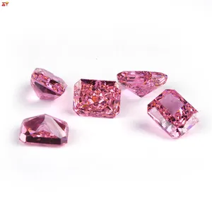 China Factory Cubic Zirconia Ice Crushed Cut 5mm-30mm Pink Color Loose CZ High Carbon Diamond for Jewelry Making