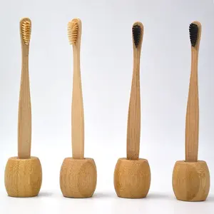 Eco-friendly Bamboo Bathroom Accessory Toothbrush Mini Holder Stand