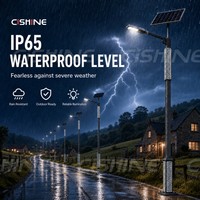 Poteau d'éclairage solaire carré galvanisé Cishine pour extérieur, équipé d'une lampe pour l'éclairage des villages, des usines, des routes rurales et des autoroutes