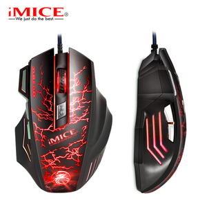 IMICE A7 Gamer-Maus mit Farbiger Hintergrundbeleuchtung, Hochpräziser Optischer Sensor, ABS LED Optische Maus mit Programmierbaren Tasten für Büro - Product Image 2