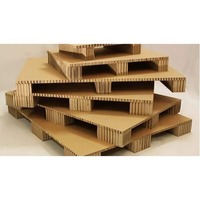 Palet Europeo de Cartón Kraft Marrón, Cartón Corrugado de 4 Vías, Ecológico, Personalizado, para Logística de Exportación