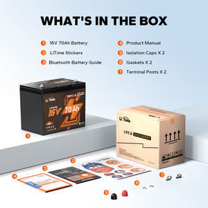 Litime 16V 70ah Bluetooth Lifepo4 Lithium Batterij Deep Cycle Pack Voor Fish Finder Vissen Elektronica Us Eu Au Jp <span class=keywords><strong>Ca</strong></span> Stock - Product Image 6