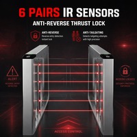 Barrera Abatible de Alta Velocidad con Servomotor, Velocidad de Apertura de 0.2s, Torniquete Óptico, Sistema de Control de Acceso Peatonal y Seguridad
