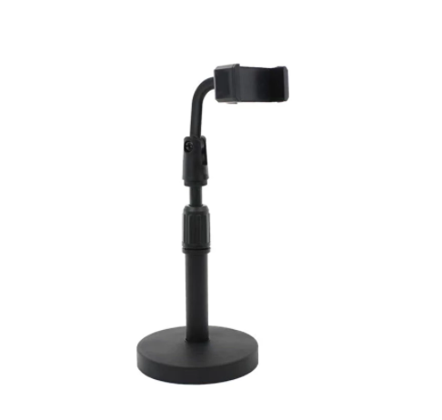 Adjustable Mobile Phone Stand With Large Base for Board Casting Live Meetings