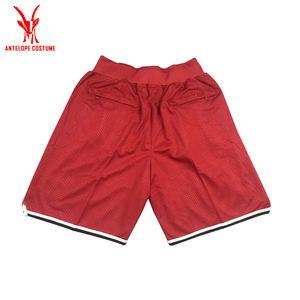 Logo personalizzato retrò per pantaloncini da basket per <span class=keywords><strong>uomo</strong></span> vecchia scuola Vintage poliestere bianco tasche in rete solo Don sudore - Product Image 4