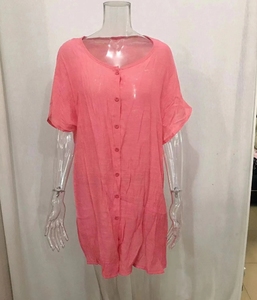 Camicette Lunghe <span class=keywords><strong>Oversize</strong></span> Vintage in Cotone e <span class=keywords><strong>Lino</strong></span> per <span class=keywords><strong>Donna</strong></span>, Taglie S-8XL, Camicie Estive a Maniche Corte con Bottoni, Camicie Casual - Product Image 5