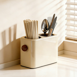 Chopstick Storage Box Square Multipurpose Quick Dry Draining Rack for Kitchen Utensil Organization - Product Image 1