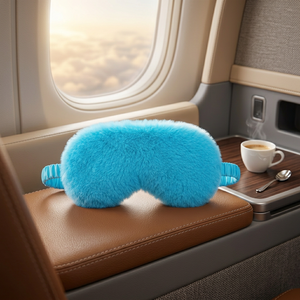 Luxurious Plush Blue <b>Eye</b> <b>Mask</b> Soft Sleep Blindfold Portable for Restful Sleep - Product Image 1
