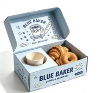 Boîte en papier multifonctionnelle de qualité alimentaire imprimée sur mesure avec porte-gobelet pour l'emballage à emporter de pain de boulangerie pour les boulangeries