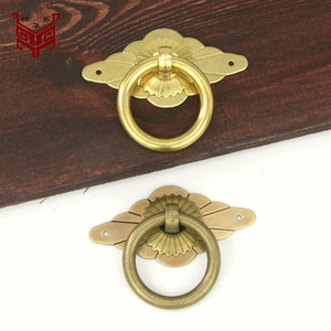 Poignée de porte d'armoire en laiton de style chinois, en forme d'anneau, durable, pour tiroir de meuble - Product Image 1