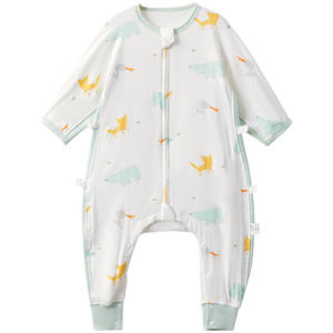 Saco de dormir de manga larga para bebé, fibra de bambú, estampado animal, antipullido, para todas las estaciones, ropa infantil de 70, 80, 90, 100 cm - Product Image 1