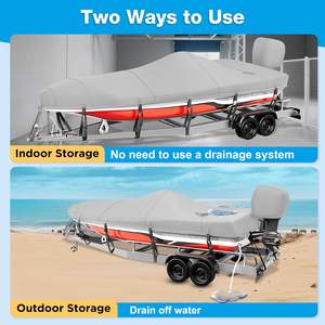 Telo Copribarca 17-19 Piedi, Telo Copribarca 300D per Bass Boat, Telo Copribarca Impermeabile Resistente con Copertura Motore - Product Image 3