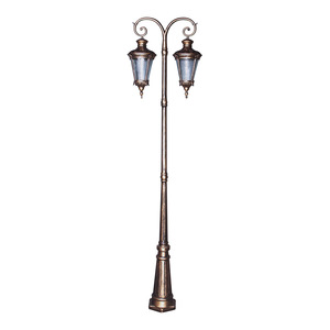 Lampadaire de jardin extérieur en fer avec abat-jour en verre LED, lumière blanc chaud 2700K, IP66, ampoule A19 non amovible, alimentation solaire AC 220V avec détecteur de mouvement - Product Image 3