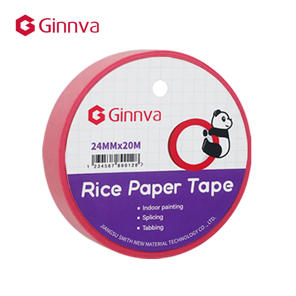 Ginnva розовая рисовая бумага японская бумажная лента односторонняя акриловая клейкая водонепроницаемая и гладкая для маскировки печати