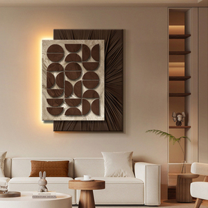 Decorazione Murale LED in Stile <span class=keywords><strong>Art</strong></span> Deco Moderno, Design Contemporaneo con Doppia Texture in Arenaria - Product Image 6