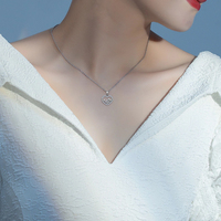Fabricant d'alliances de mariage, collier en argent 925 avec zircone pour femmes, pendentif CZ pour mariage, bijoux
