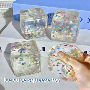 Snowflake Ice Cube Squishy <b>Toy</b> Slow Rising Stress Relief Sensory Fidget for Girls Boys Kids Adults Office <b>Desk</b> - Product Image 2