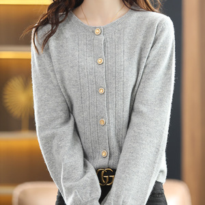 Thời Trang Phụ Nữ Crew Cổ Dài Tay Áo Quá Khổ Đồng Bằng Mùa Xuân Mỏng Áo Len Áo - Product Image 5