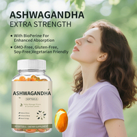 Suplemento de energía de fuerza extra orgánica OEM Cápsulas de Softgel de Ashwagandha orgánicas OEM Suplemento de hierbas con aceite de pescado para adultos