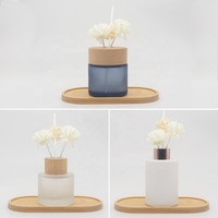 Bouteille en verre noir ronde vide de 50 ml, 100 ml, 150 ml pour diffuseur de parfum à bâtonnets d'aromathérapie avec bouchon