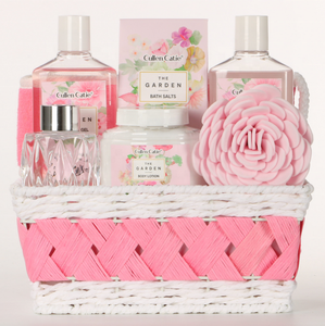 Cesta de Spa para el cuidado personal con aroma a rosa, OEM ODM y juego de regalo, planta personalizada, venta al por mayor, sal de baño corporal, embalaje exquisito - Product Image 6