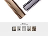 Profilé en aluminium extrudé pour mur décoratif de salon de villa, 40 mm de large, gris Gentleman, applique murale linéaire YB3003-33