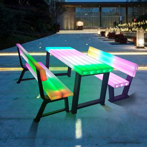 Modern LED Garden Chair Remote Control Color Changing Outdoor <strong>Bench</strong> with Fireproof <strong>Plastic</strong> for Patio Pool Restaurant - Product Image 5
