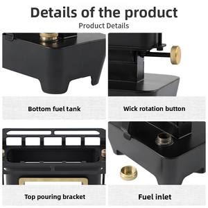 Réchaud à huile portable DANCHEL en acier inoxydable spécial pour lampes à kérosène, pour le camping en plein air et la randonnée, grils de cuisson pour feux de camp - Product Image 2