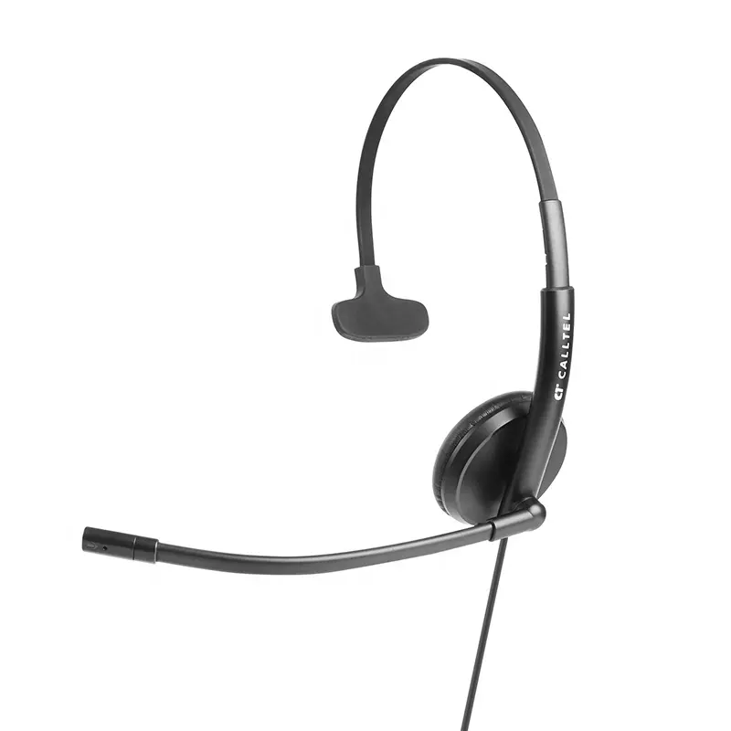 Calltel Headset USB untuk PC, komputer, mikrofon penghilang kebisingan, headphone On Ear untuk Laptop pusat panggilan kerja Skype