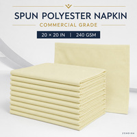 Servilleta de Poliéster Hilado Color Marfil 20x20 Pulgadas 240GSM para Uso Comercial en Restaurantes y Hoteles, Lencería de Mesa para Lavandería, Alquiler y OEM
