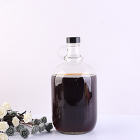 Bouteille en verre de vin Growler 2L 1gallon avec couvercle en verre ambré transparent de grande taille