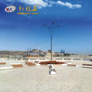 Nuevos materiales de construcción de piedra, banco de hormigón GRC XMS001 para parques y plazas interiores y exteriores - Product Image 3