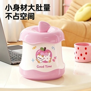 Cute Apple Desktop Trash Can With Lid Small Capacity Creative Dustproof For Home Use - Product Image 3