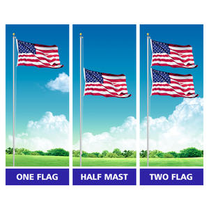 Home <span class=keywords><strong>Garden</strong></span> 25FT Asta de bandera de aluminio seccional Bandera americana de EE. UU. y bola dorada Kit superior Driza Bandera Polo Hardware Comercial al aire libre - Product Image 6