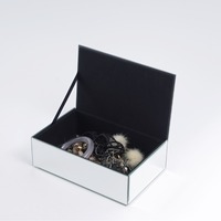 Boîte de rangement en verre rectangulaire pour cosmétiques, support de rangement de bureau, seau à pinceaux de maquillage, chambre à coucher, simple, rouge à lèvres, bijoux