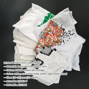 طباعة اللون الأبيض قطع الزى الخرق المسح القماش الأبيض القطن الخرق الصناعية لتنظيف البقع النفطية - Product Image 2