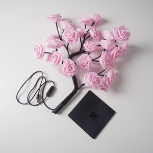 24 LEDs Rose <strong>Tree</strong> <strong>Light</strong> <strong>with</strong> Flat Base USB Home Decor Button Control 33cm Length for Home Indoor Bedroom Decoration Night <strong>Lights</strong> - Product Image 6