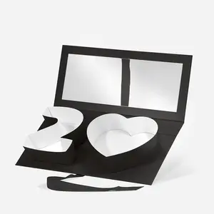 Idée d'emballage cadeau créative de luxe pour la Saint-Valentin Boîte cadeau en forme de coeur avec couvercle transparent