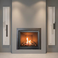 Cheminée à gaz encastrée carrée, foyer mural encastré décoratif à flamme réelle pour la maison, l'hôtel et le chauffage intérieur