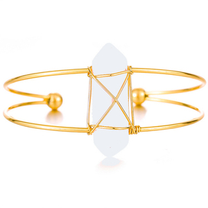 Gelang Obsidian titik ganda, gelang energi kolom kuarsa Obsidian - Product Image 6