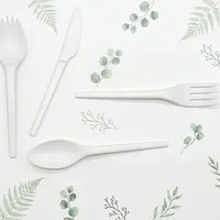 Fourchettes de dîner CPLA écologiques Greenday en gros, fournisseur pour fêtes, couverts jetables CPLA de 6 pouces, couteau, cuillère, fourchette-cuillère